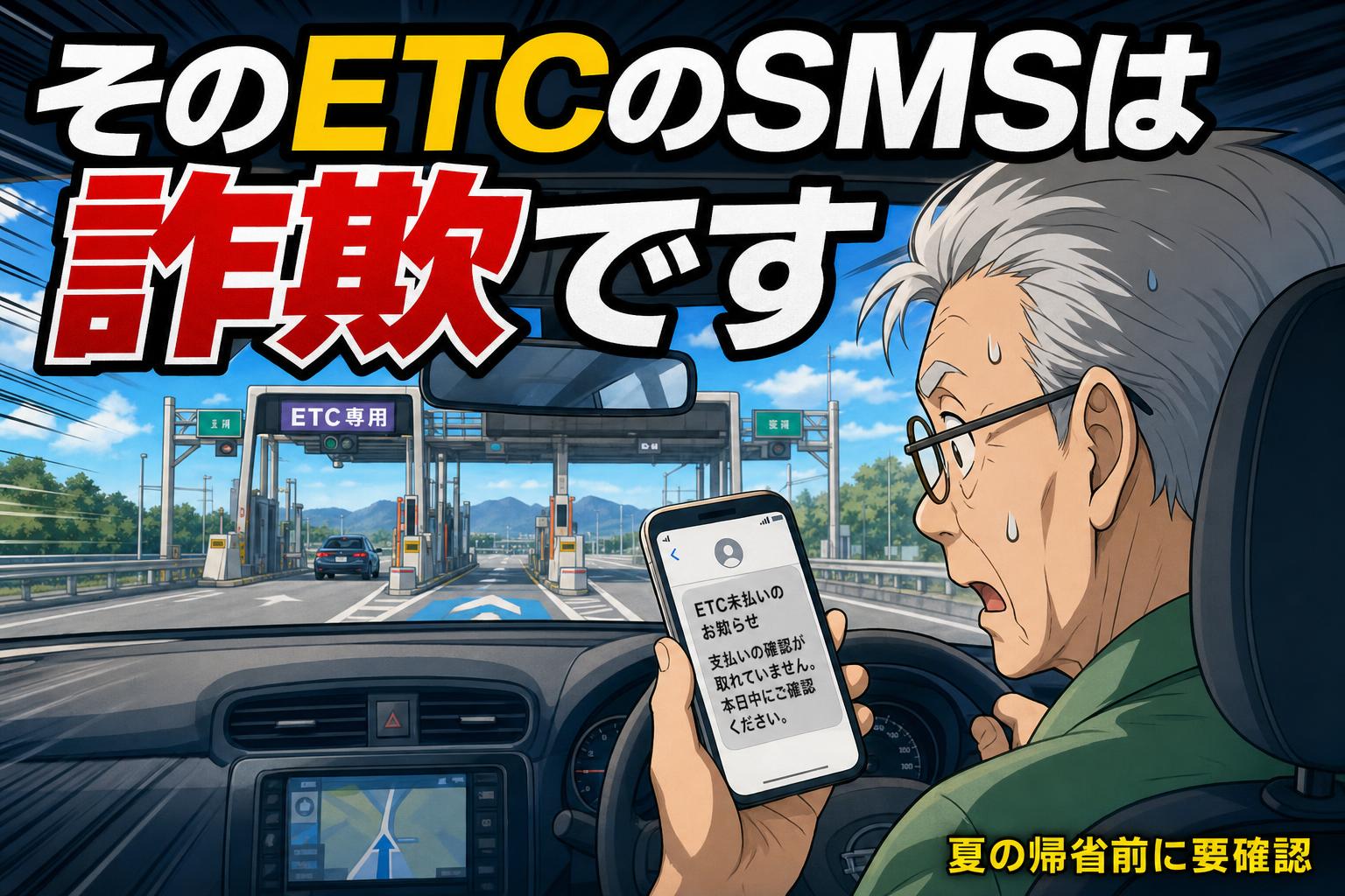 そのETCのSMSは詐欺です・夏の帰省前に要確認のアイキャッチ