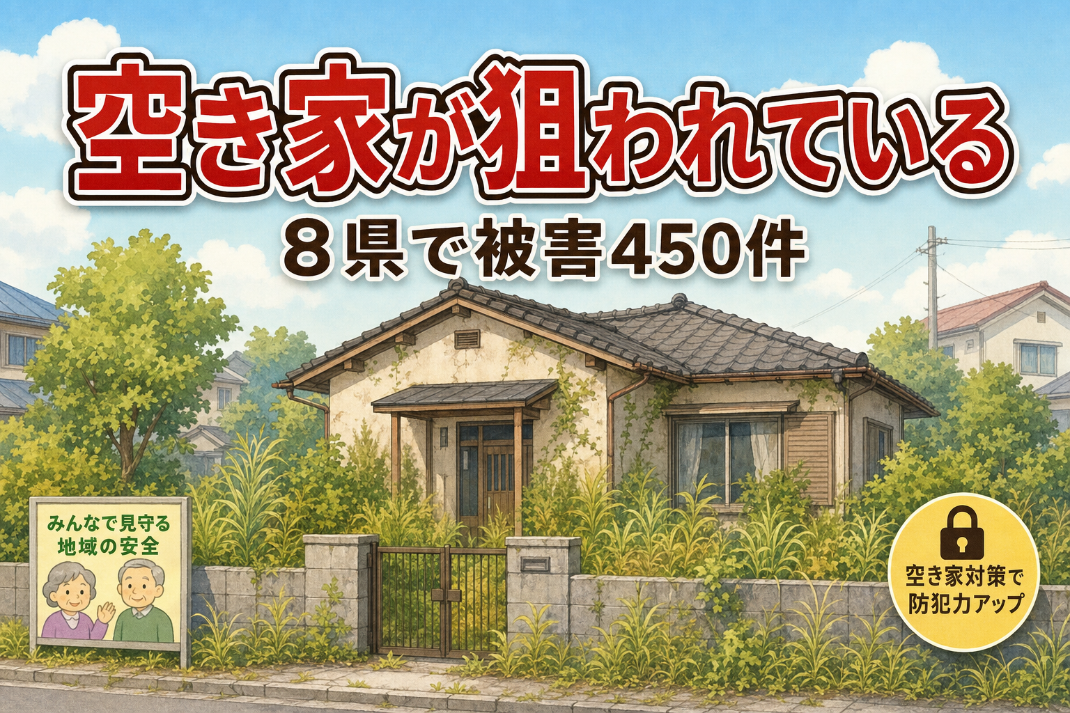 空き家が狙われている 8県で被害450件 のアイキャッチ画像