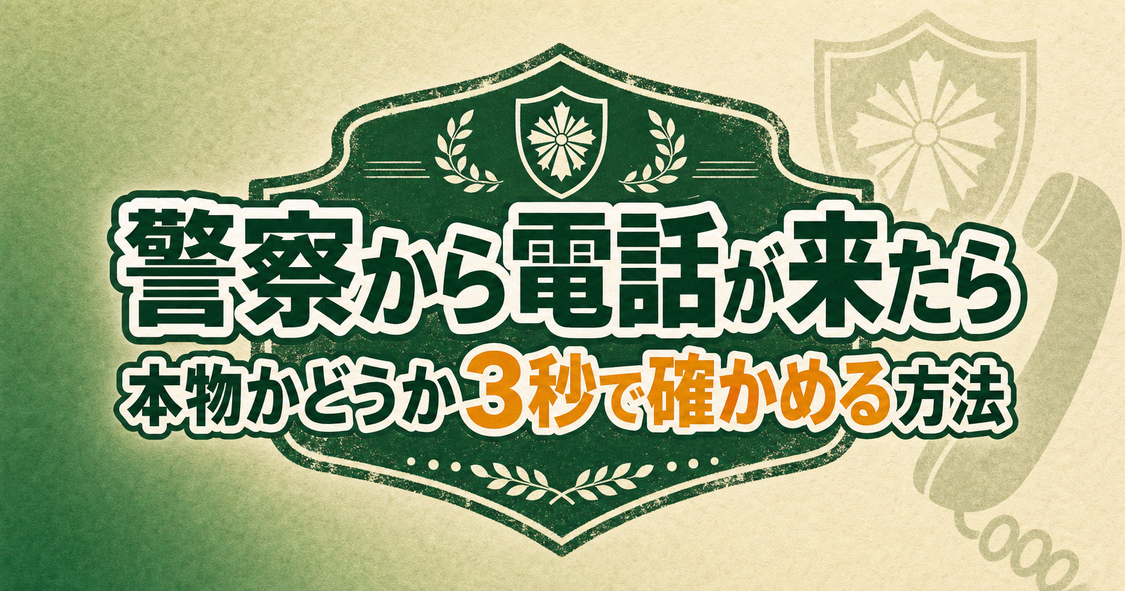 警察から電話が来たら本物かどうか3秒で確かめる方法