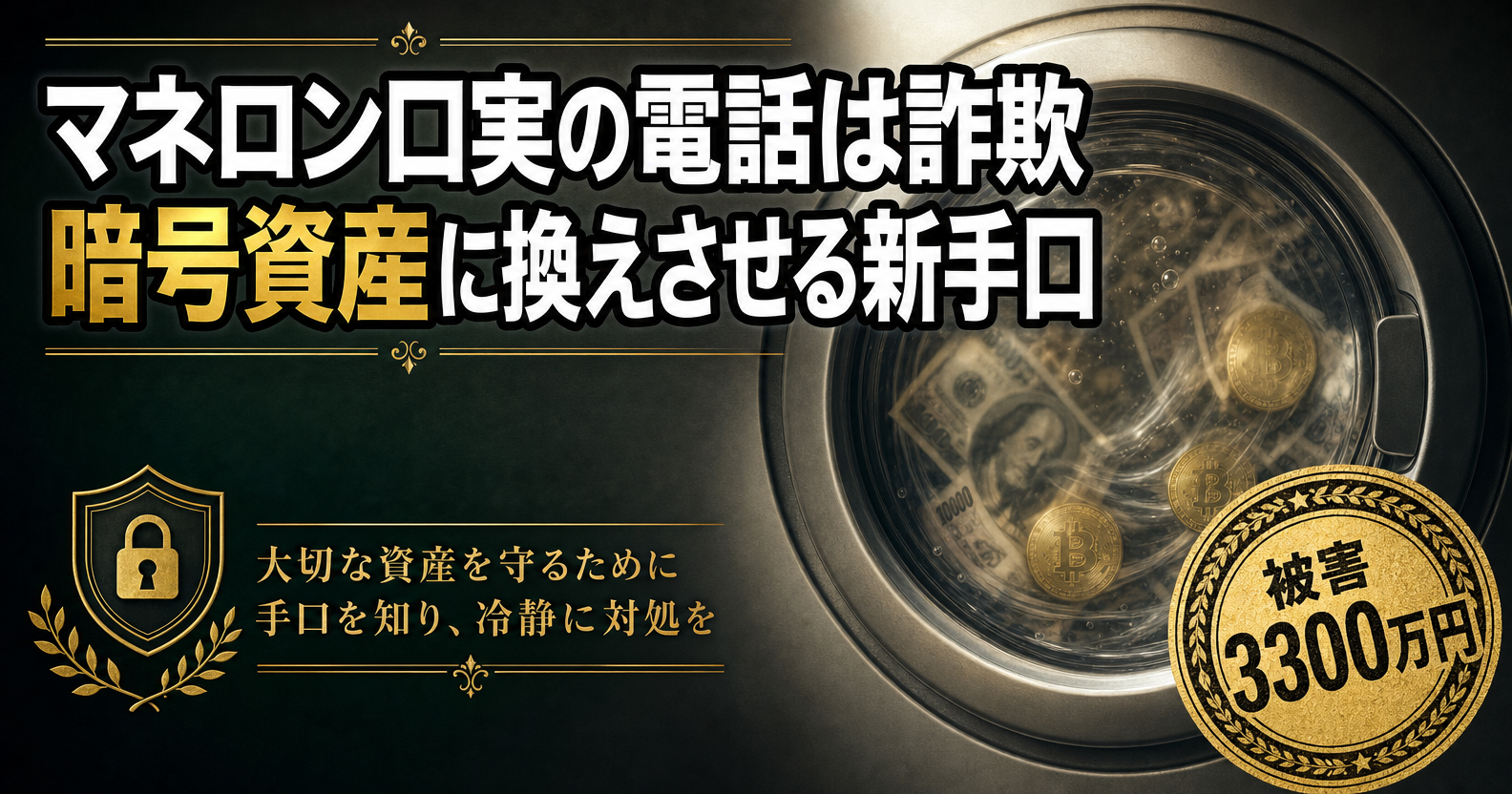 マネーロンダリング電話詐欺の注意を呼びかけるアイキャッチ画像