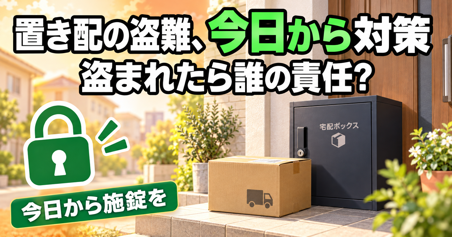 置き配の盗難対策と責任の所在を解説するアイキャッチ画像