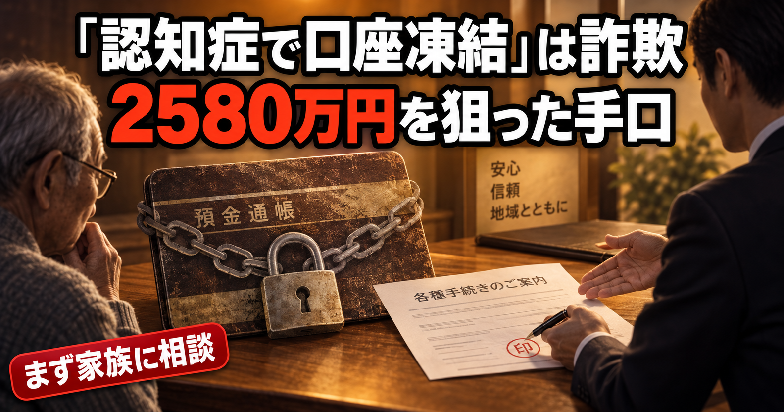 「認知症で口座凍結」は詐欺の手口、2580万円を狙った事件に注意