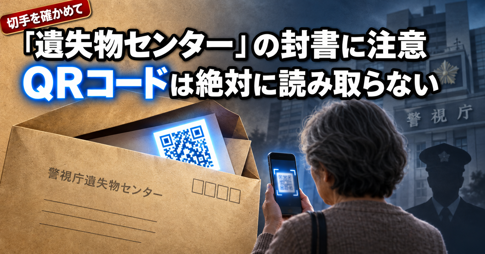「遺失物センター」を騙る封書のQRコードは絶対に読み取らない