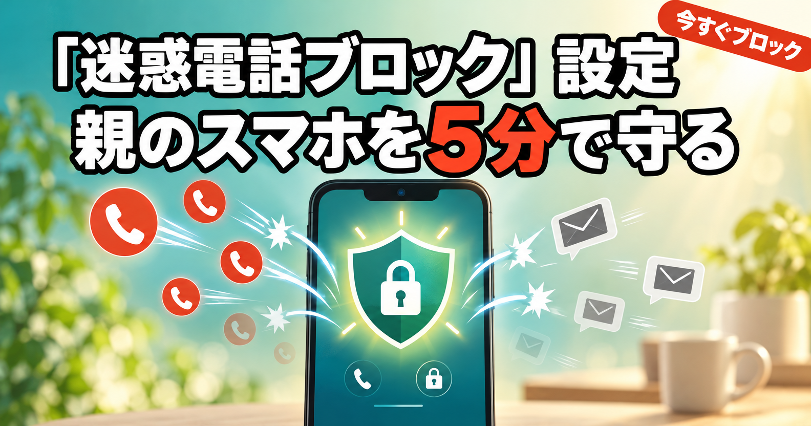 迷惑電話ブロックの設定で親のスマホを守る
