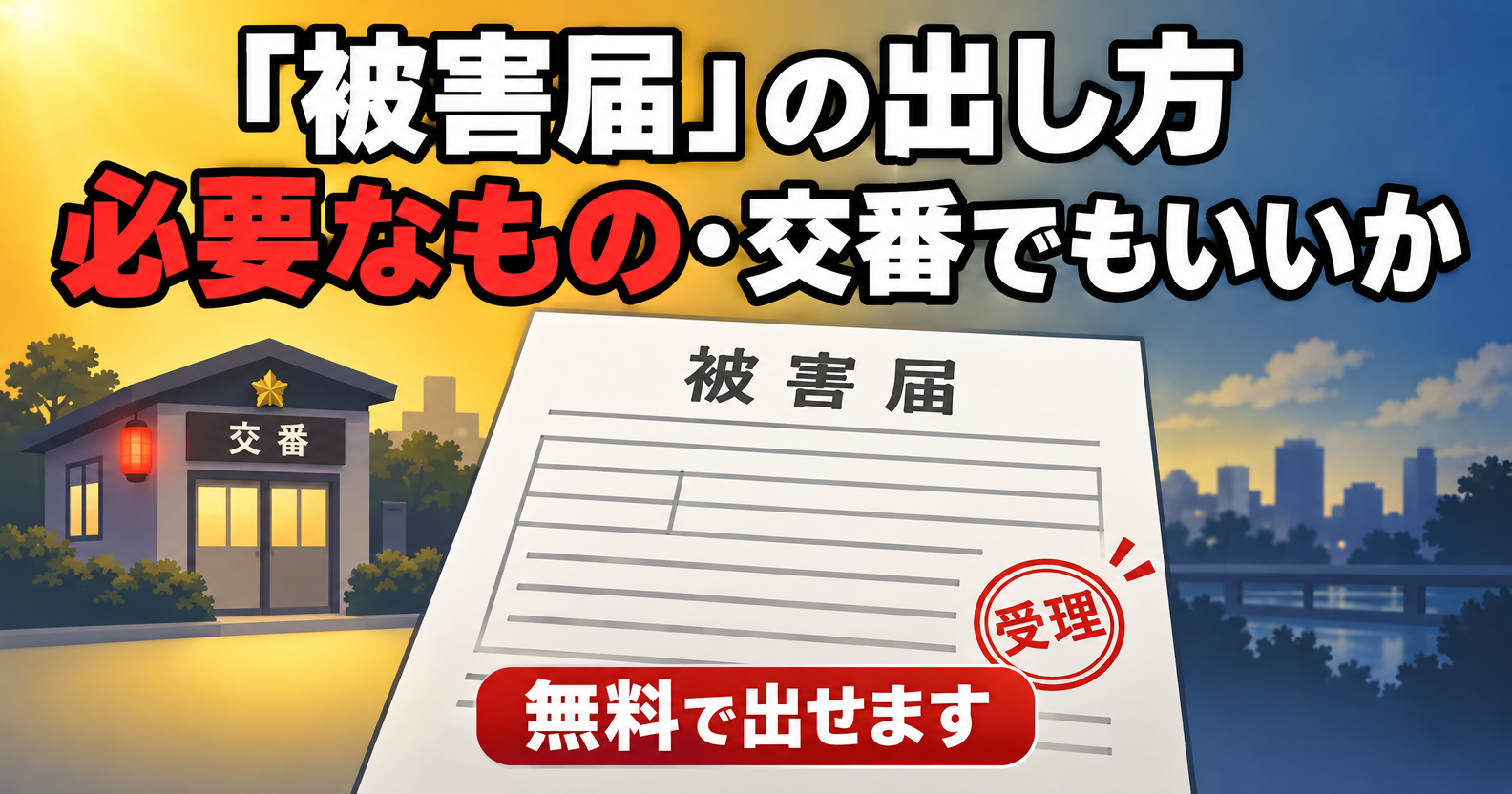 被害届の出し方と必要なものを示すアイキャッチ画像