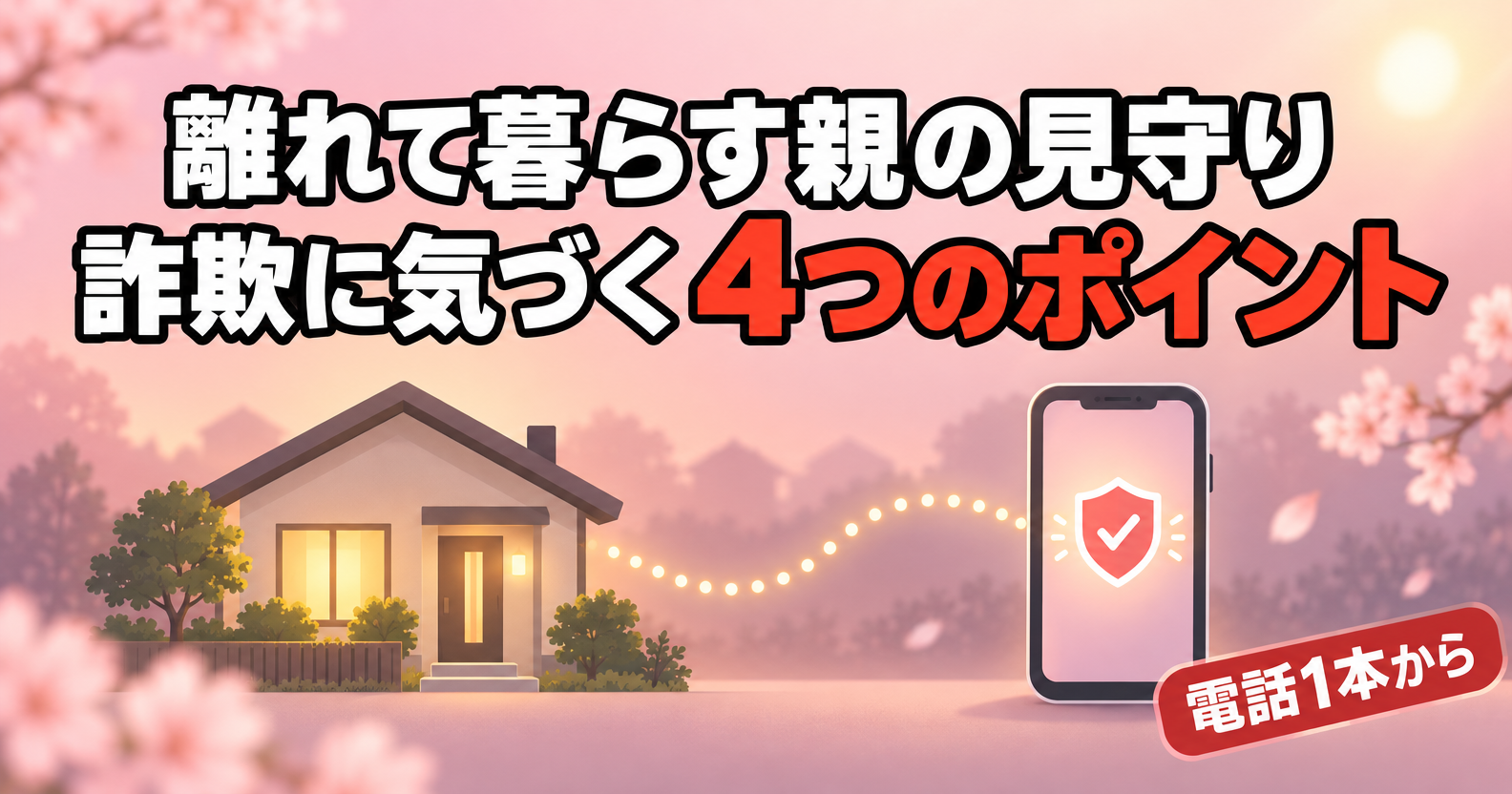 離れて暮らす親の見守りで詐欺に気づく4つのポイント