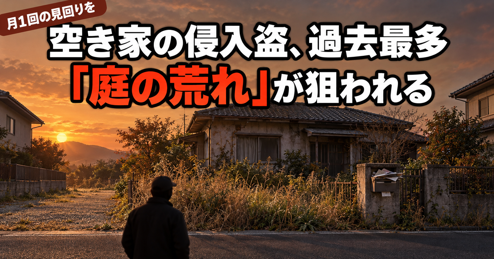 空き家侵入窃盗が過去最多、庭の荒れが狙われる